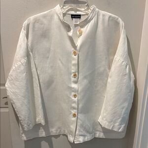 20 South Women's White Linen Blazer Lagenlook Size Medium